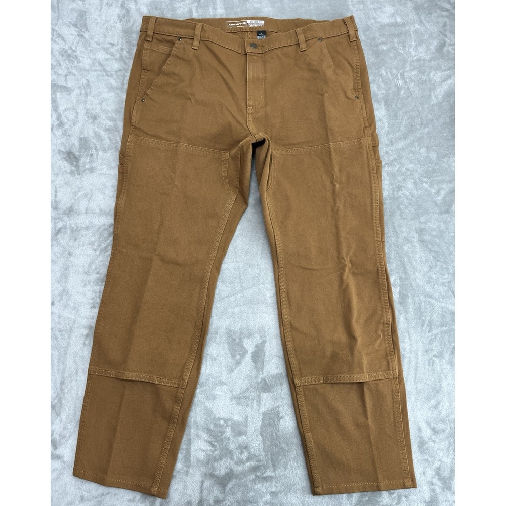 CARHARTT Rugged Flex Pants Women 18 Brown Relaxed Fit Twill Double Front Work